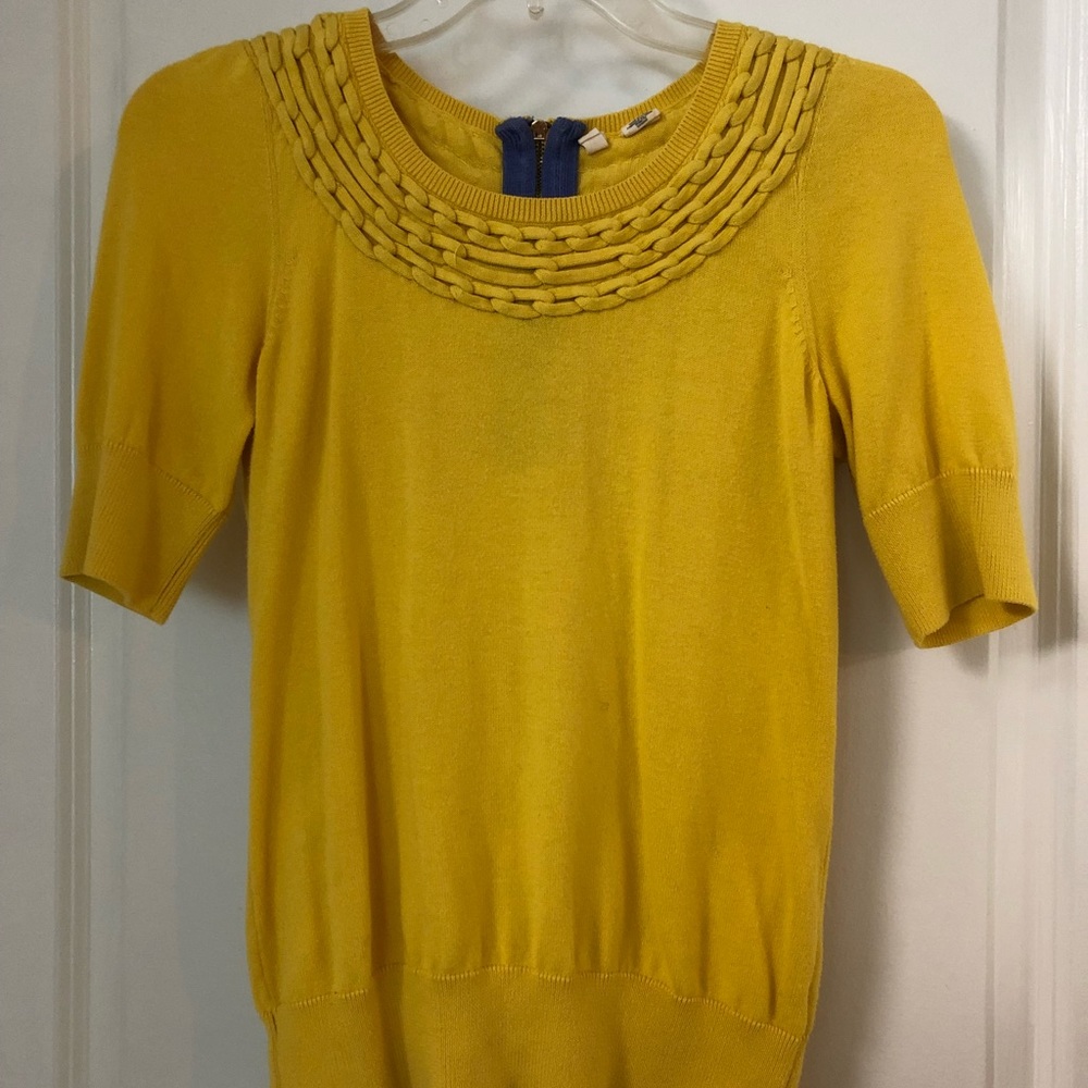 Anthropologie Mustard Yellow Shirt Blouse Small S